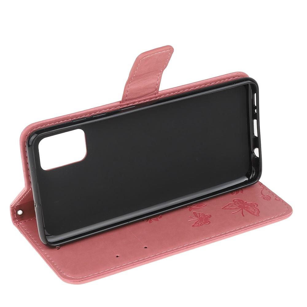 Samsung Galaxy A41 Handyhülle mit Schmetterlingsmuster, Rosa