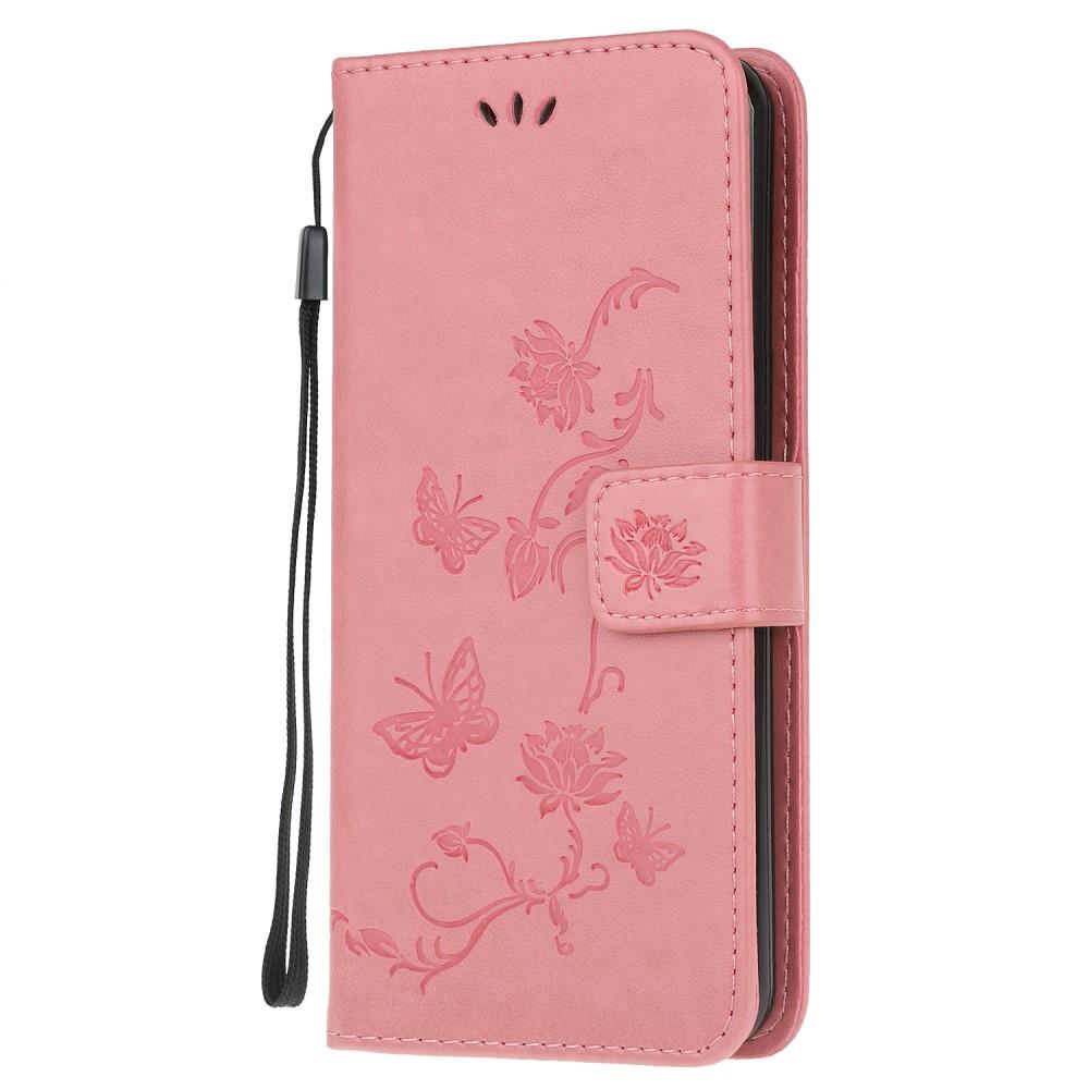 Samsung Galaxy A41 Handyhülle mit Schmetterlingsmuster, Rosa