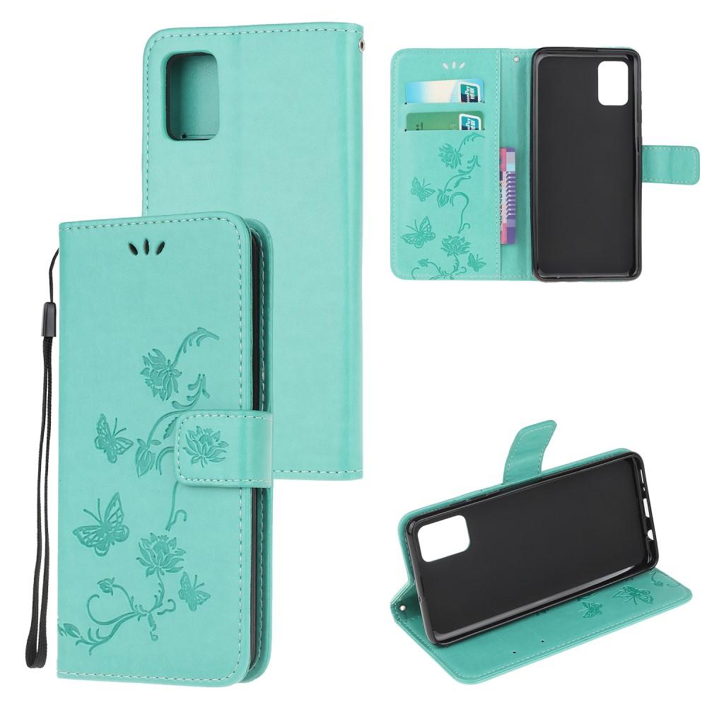 Samsung Galaxy A52 5G Handyhülle mit Schmetterlingsmuster, grün