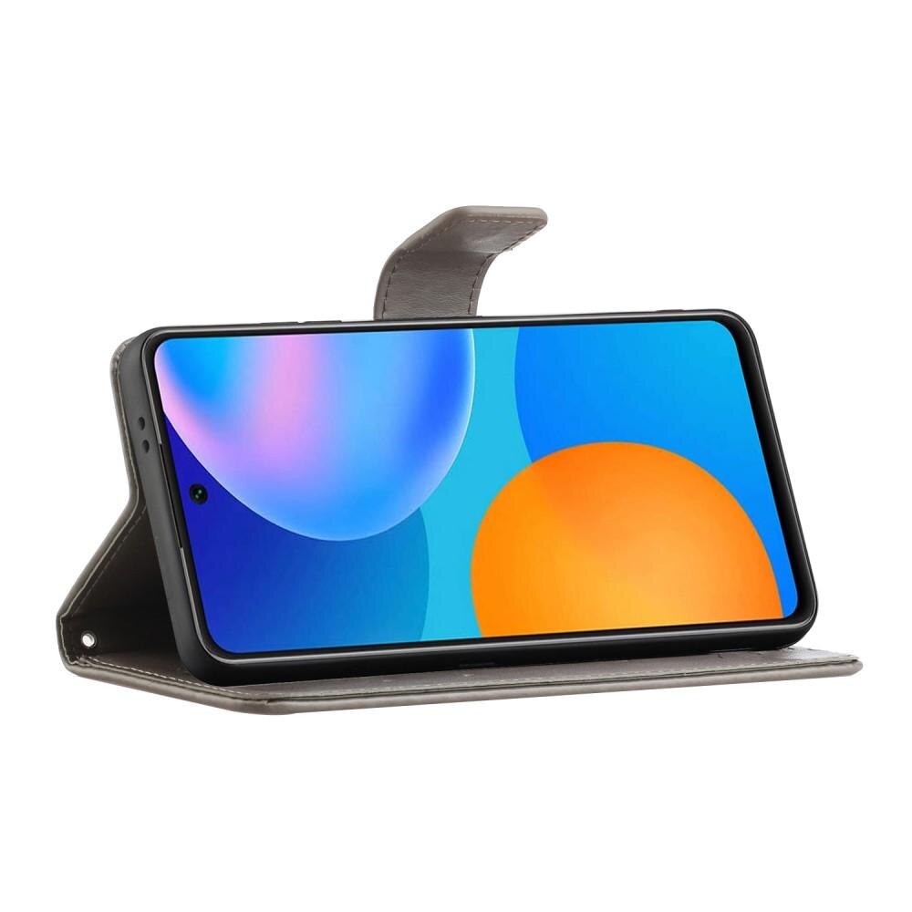 Samsung Galaxy A72 5G Handyhülle mit Schmetterlingsmuster, Grau