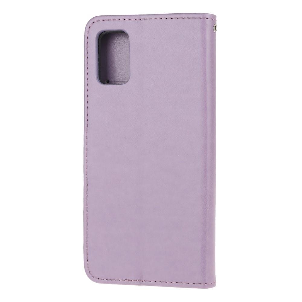 Samsung Galaxy A72 5G Handyhülle mit Schmetterlingsmuster, Lila