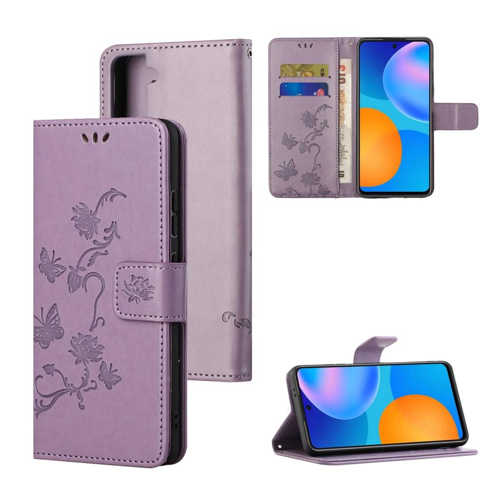 Samsung Galaxy S21 Plus Handyhülle mit Schmetterlingsmuster, Lila