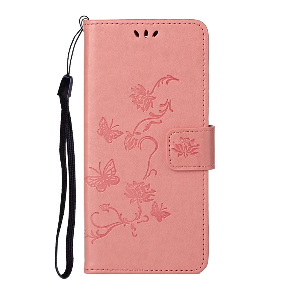 Samsung Galaxy S21 Handyhülle mit Schmetterlingsmuster, rosa