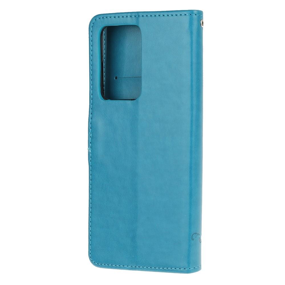 Samsung Galaxy S21 Ultra Handyhülle mit Schmetterlingsmuster, Blau