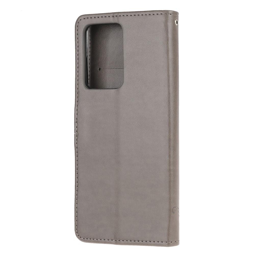 Samsung Galaxy S21 Ultra Handyhülle mit Schmetterlingsmuster, Grau