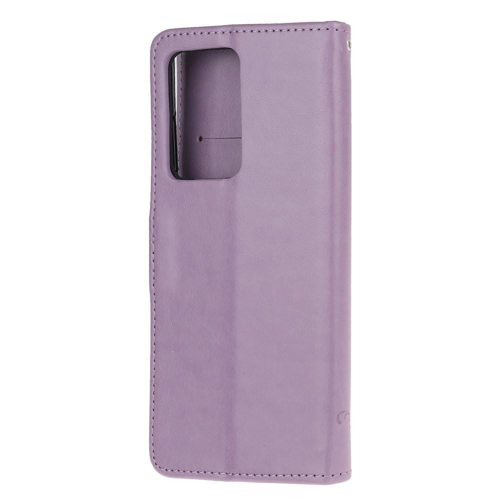 Samsung Galaxy S21 Ultra Handyhülle mit Schmetterlingsmuster, Lila