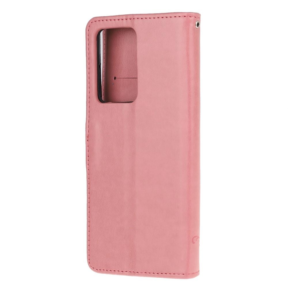Samsung Galaxy S21 Ultra Handyhülle mit Schmetterlingsmuster, rosa