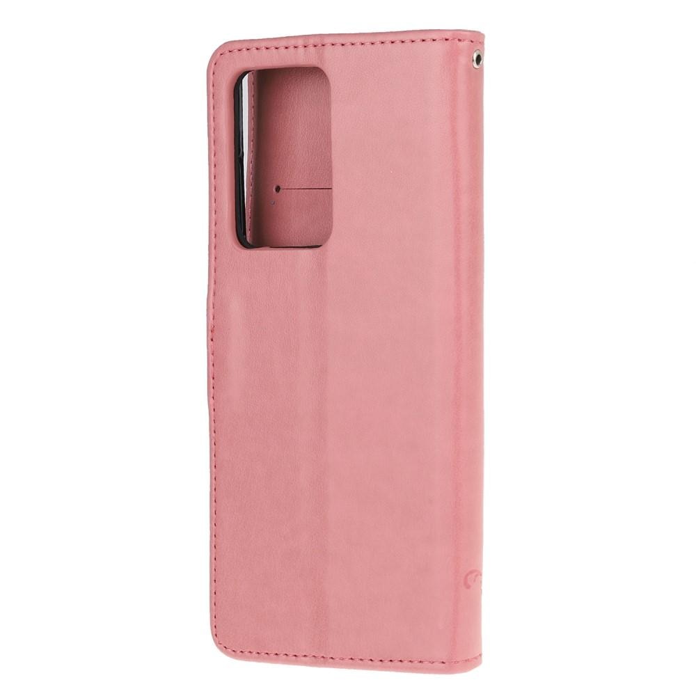 Samsung Galaxy S21 Ultra Handyhülle mit Schmetterlingsmuster, Rosa