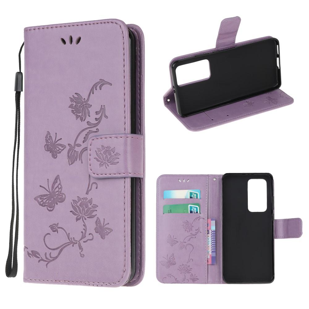 Xiaomi Mi 10T/10T Pro Handyhülle mit Schmetterlingsmuster, Lila
