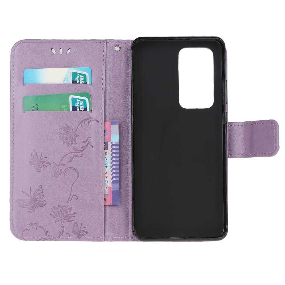 Xiaomi Mi 10T/10T Pro Handyhülle mit Schmetterlingsmuster, Lila
