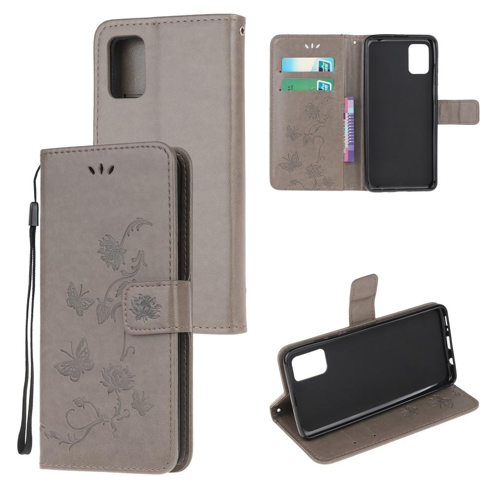 Xiaomi Mi 11i Handyhülle mit Schmetterlingsmuster, Grau