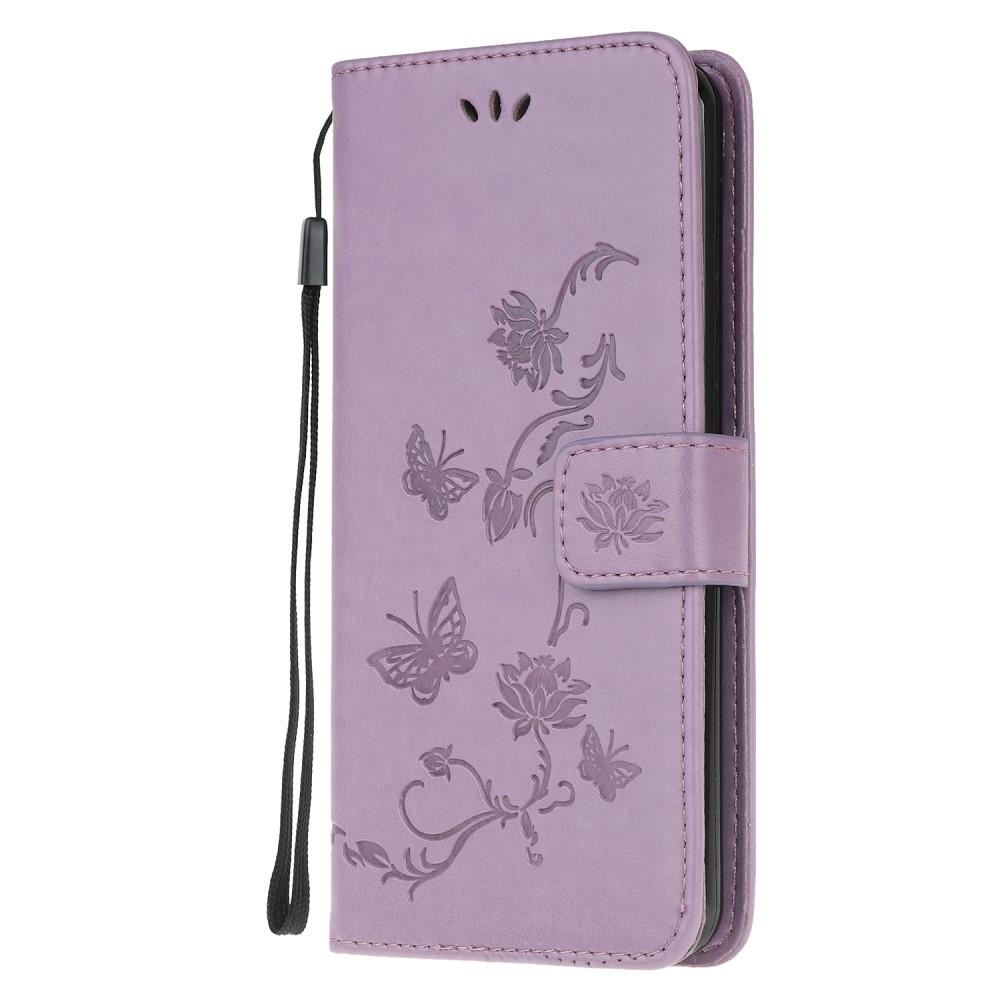 Xiaomi Redmi 9 Handyhülle mit Schmetterlingsmuster, lila