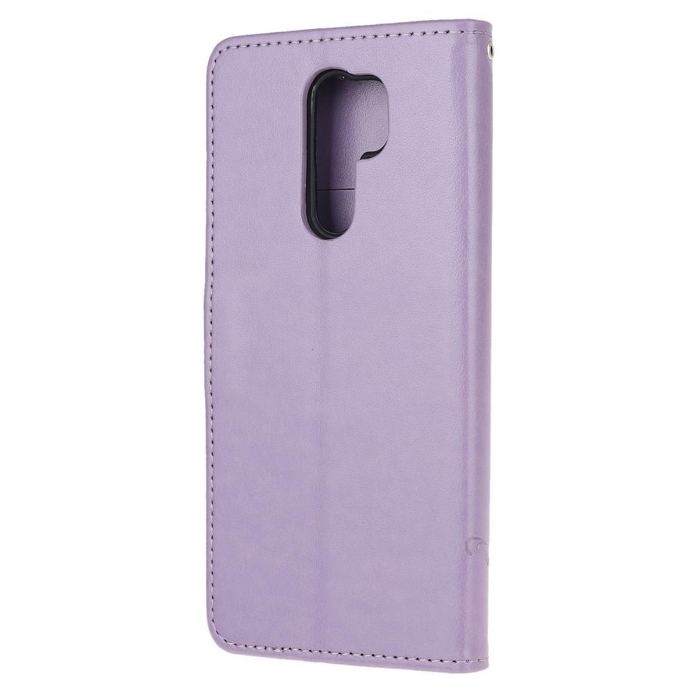 Xiaomi Redmi 9 Handyhülle mit Schmetterlingsmuster, Lila
