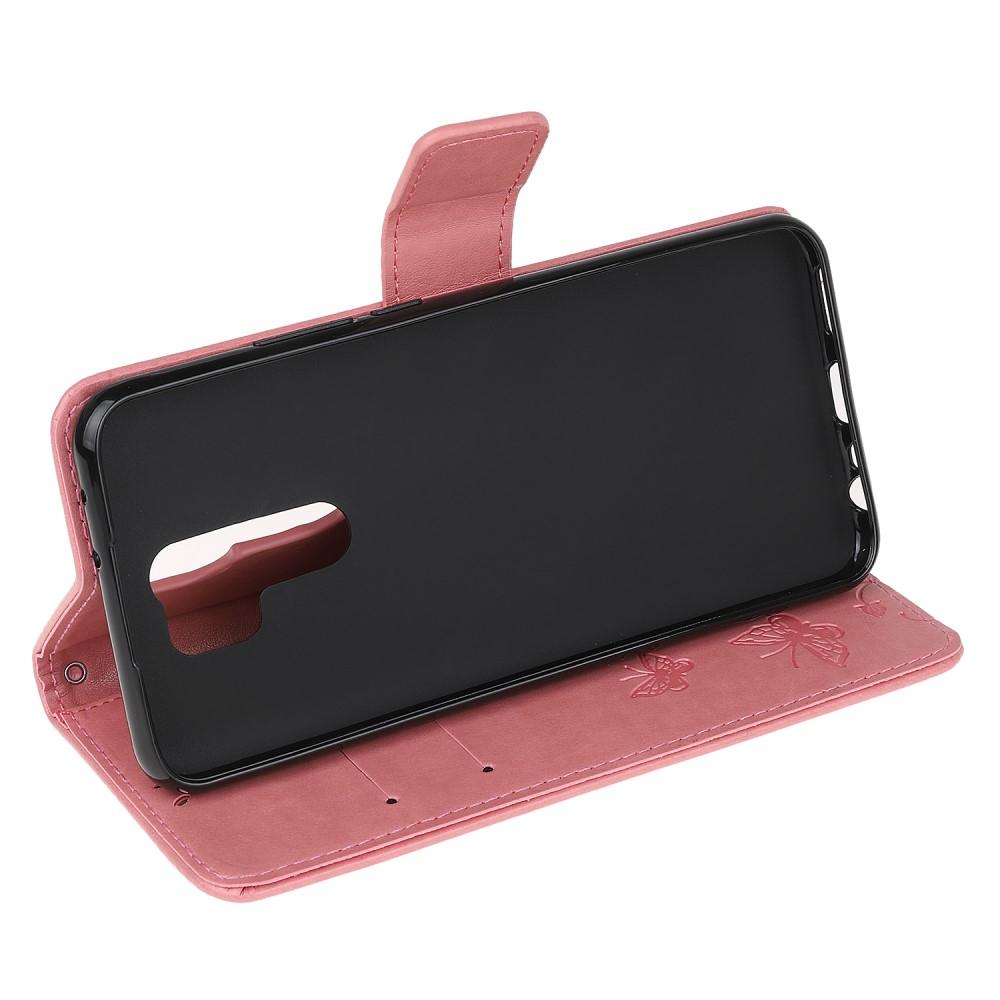 Xiaomi Redmi 9 Handyhülle mit Schmetterlingsmuster, Rosa
