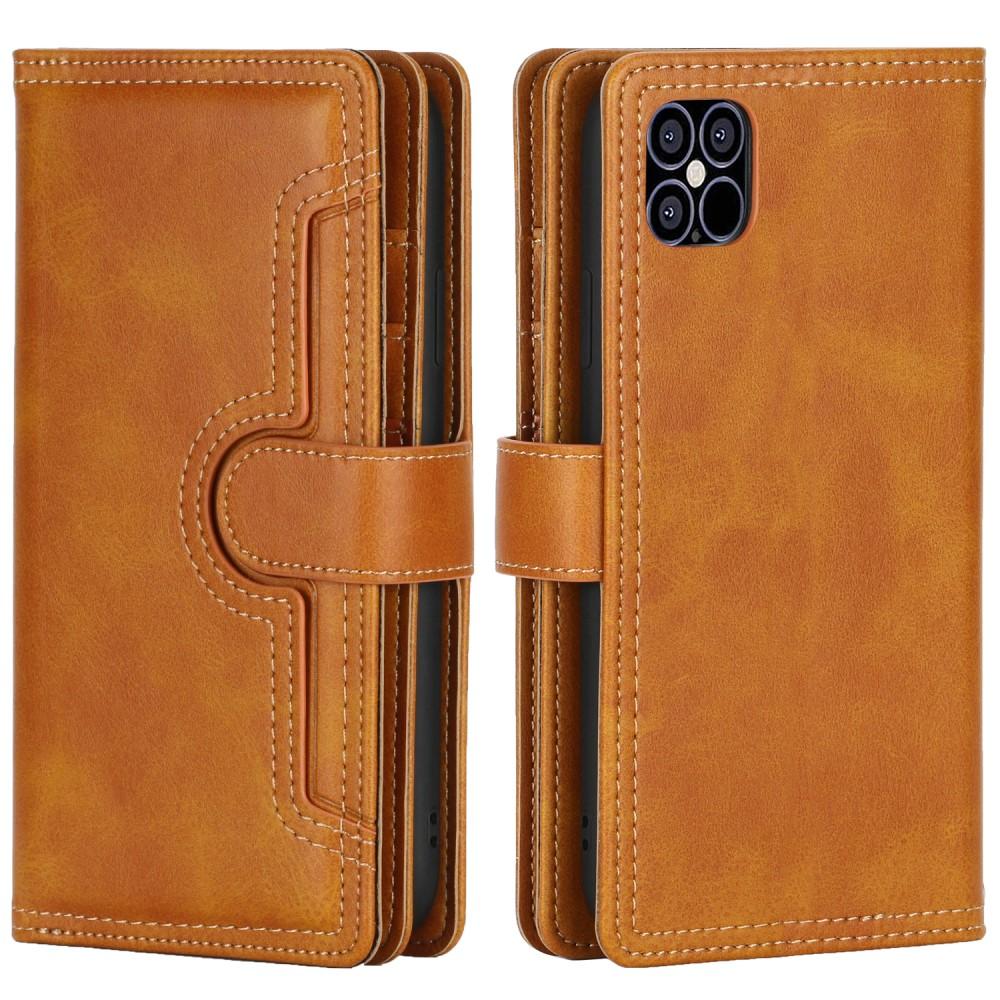 iPhone 12/12 Pro Lederhülle Multi-slot Cognac