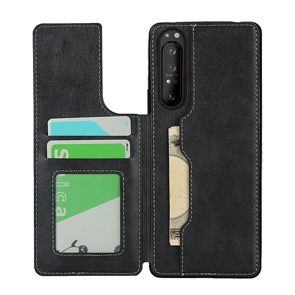 Sony Xperia 1 II Leather Multi-Slit Case Schwarz