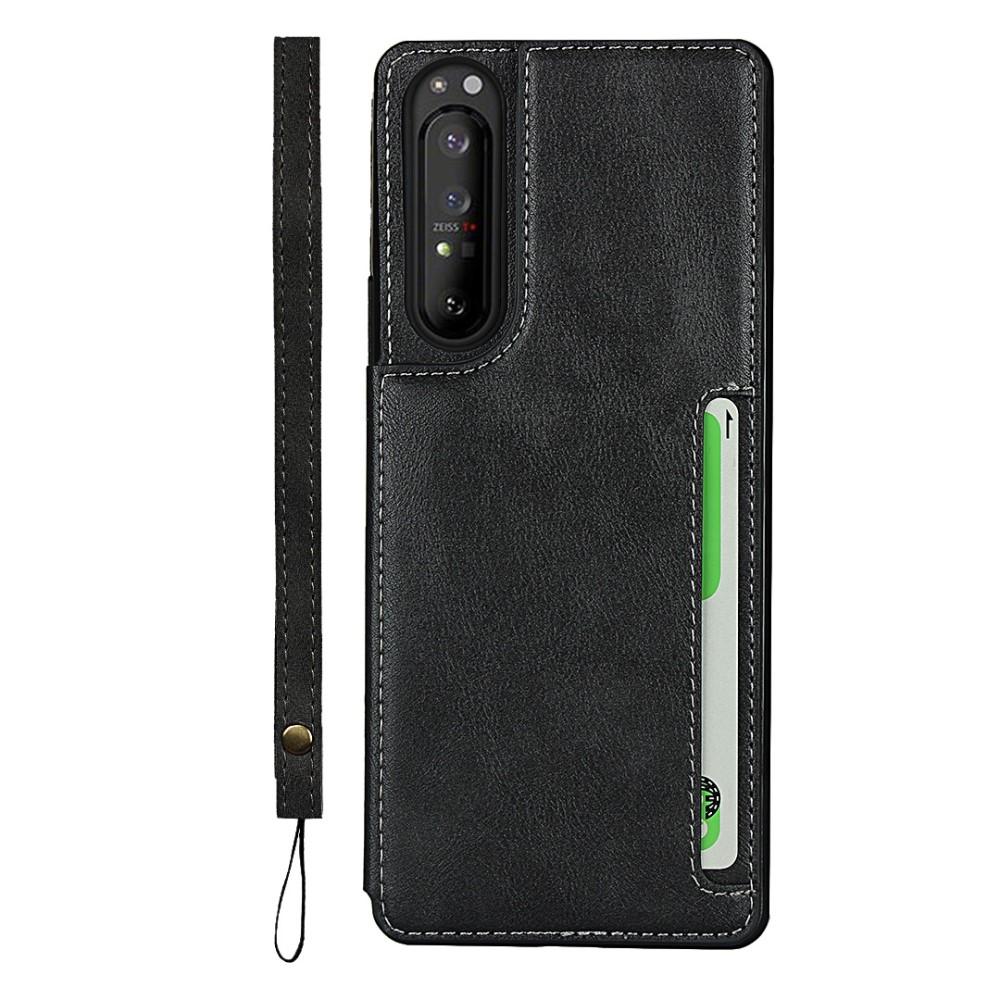 Sony Xperia 1 II Leather Multi-Slit Case Schwarz