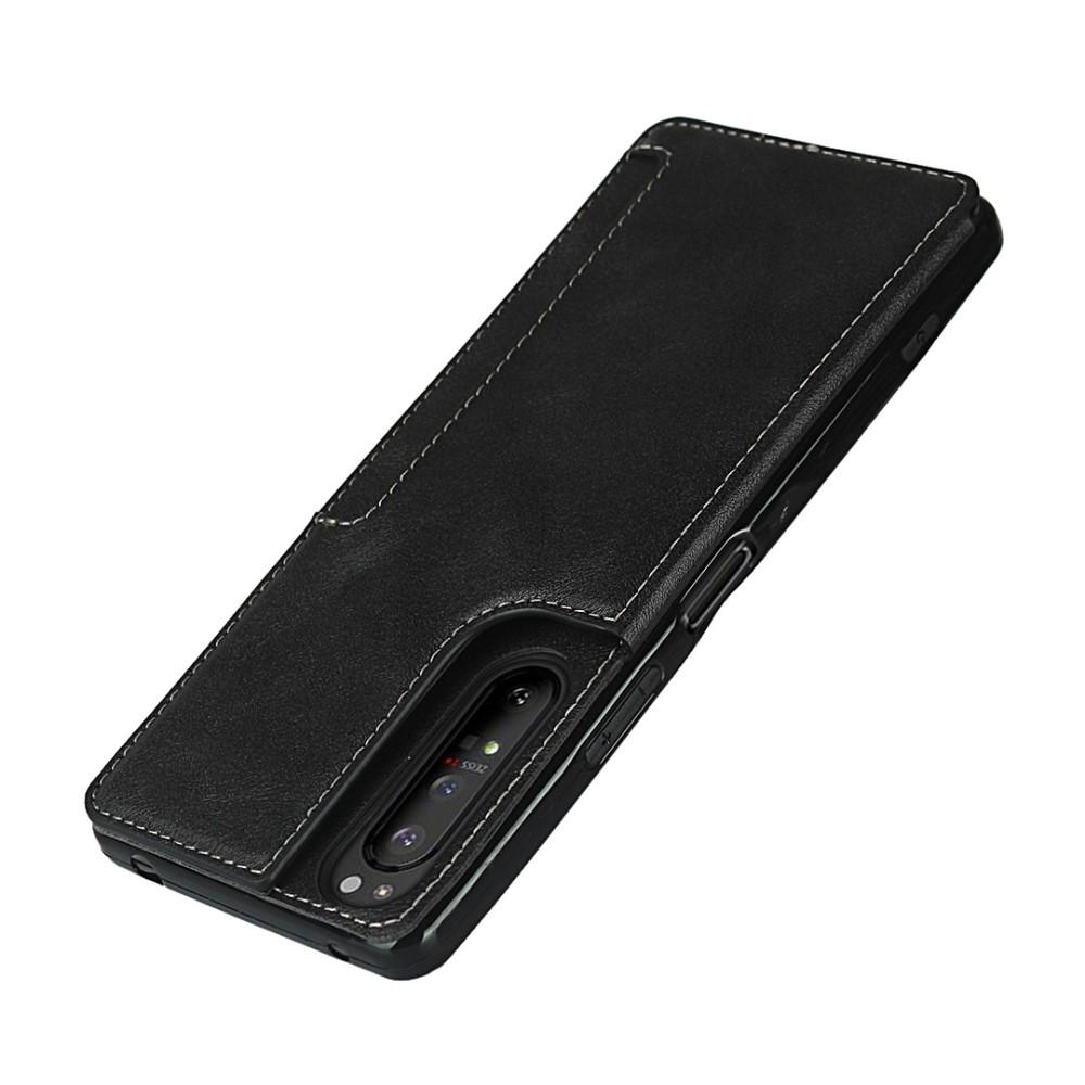 Sony Xperia 1 II Leather Multi-Slit Case Schwarz