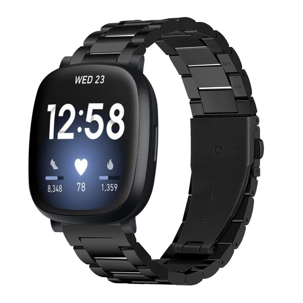 Fitbit Versa 3/Sense Armband aus Stahl Schwarz