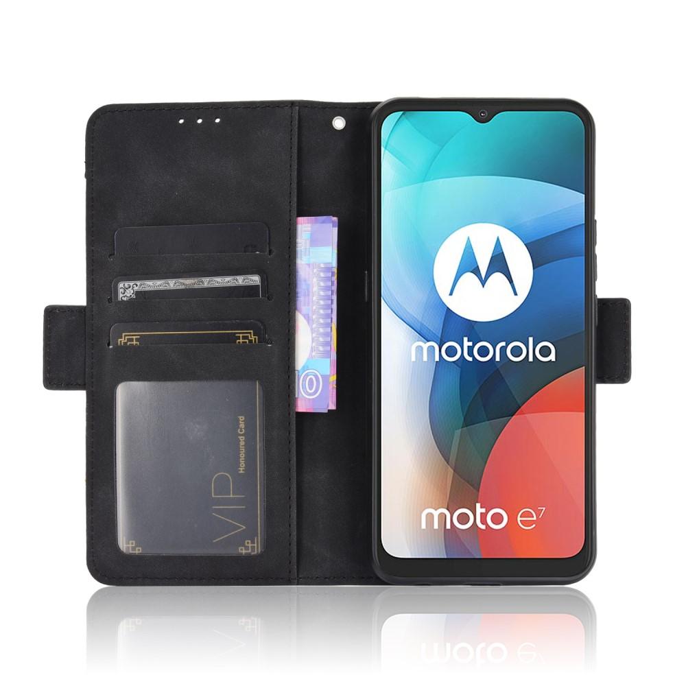 Motorola Moto E7 Multi Portemonnaie-Hülle Schwarz