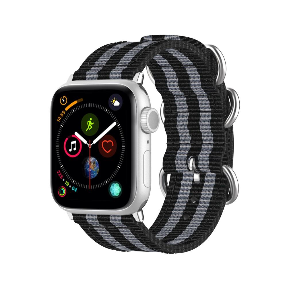 Apple Watch 44mm Nato Armband schwarz/grau