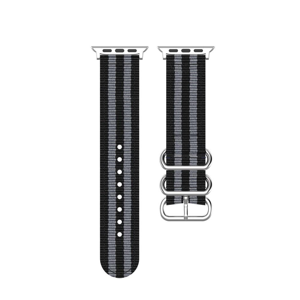 Apple Watch 45mm Series 8 Nato Armband Schwarz/Grau
