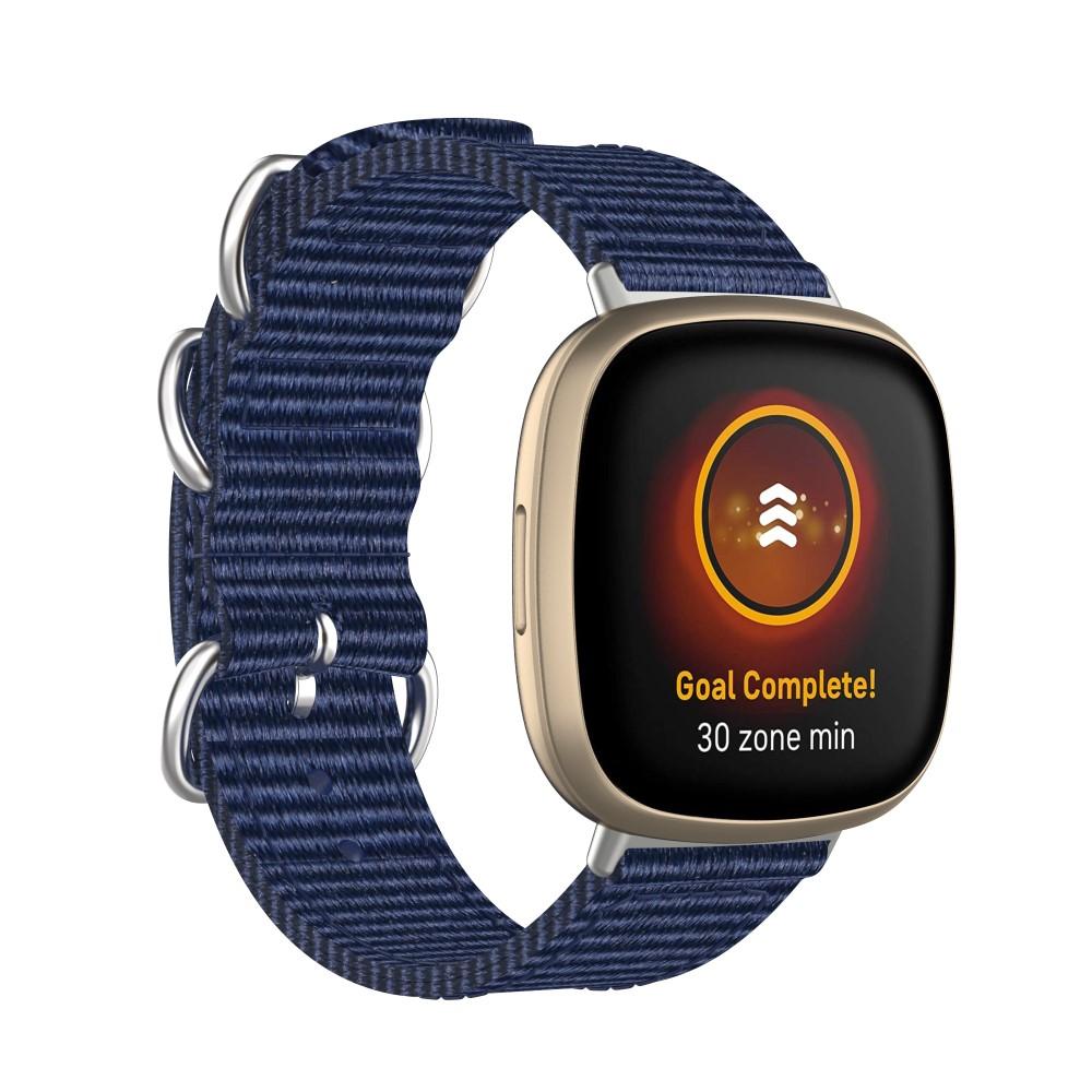 Fitbit Versa 3/Sense Nato Armband Blau
