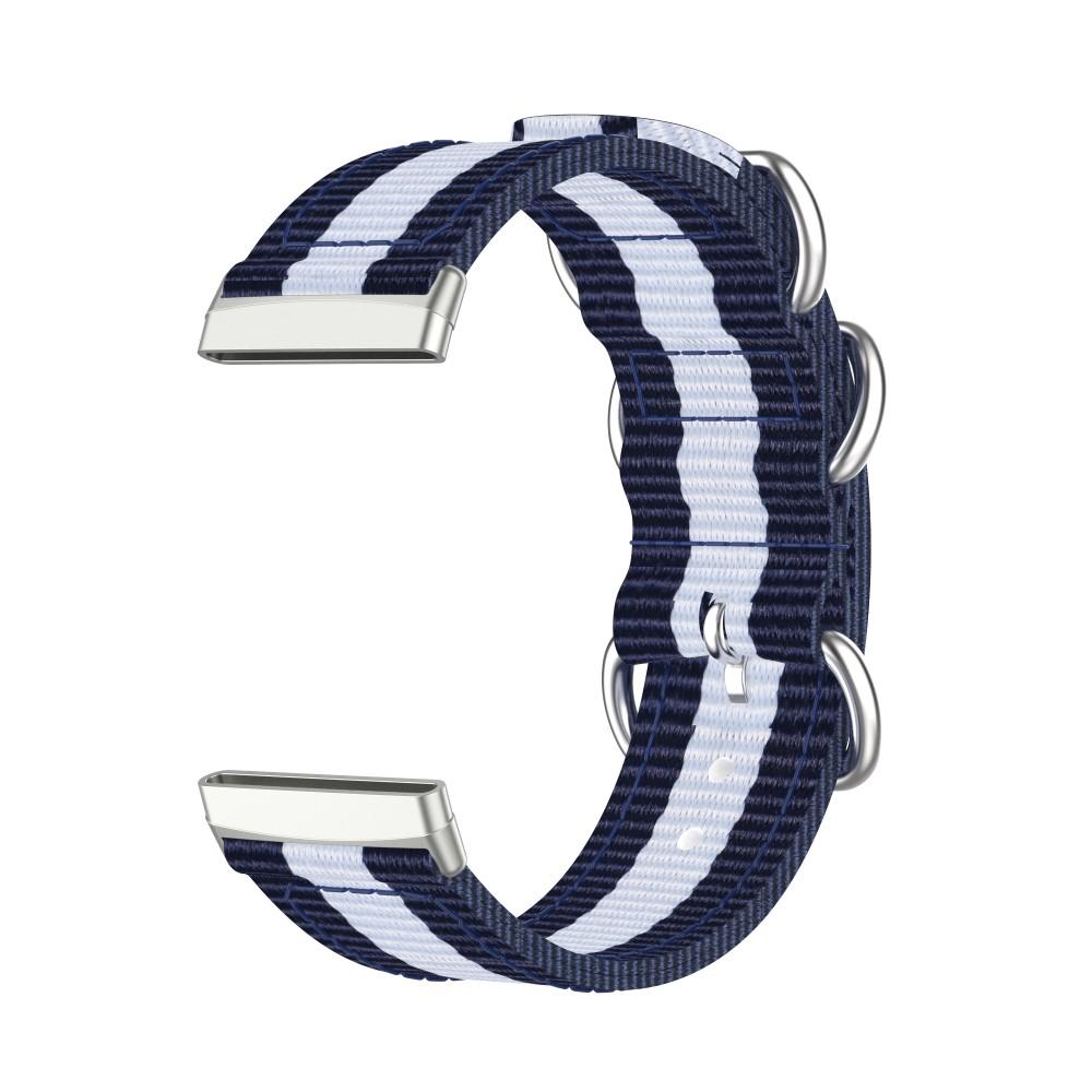 Fitbit Versa 3/Sense Nato Armband Blau/Weiß
