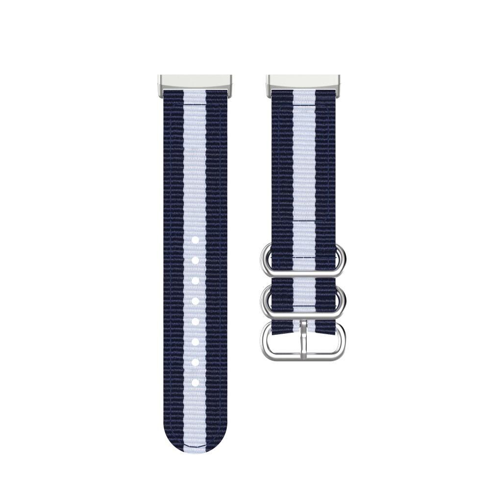 Fitbit Versa 3/Sense Nato Armband Blau/Weiß