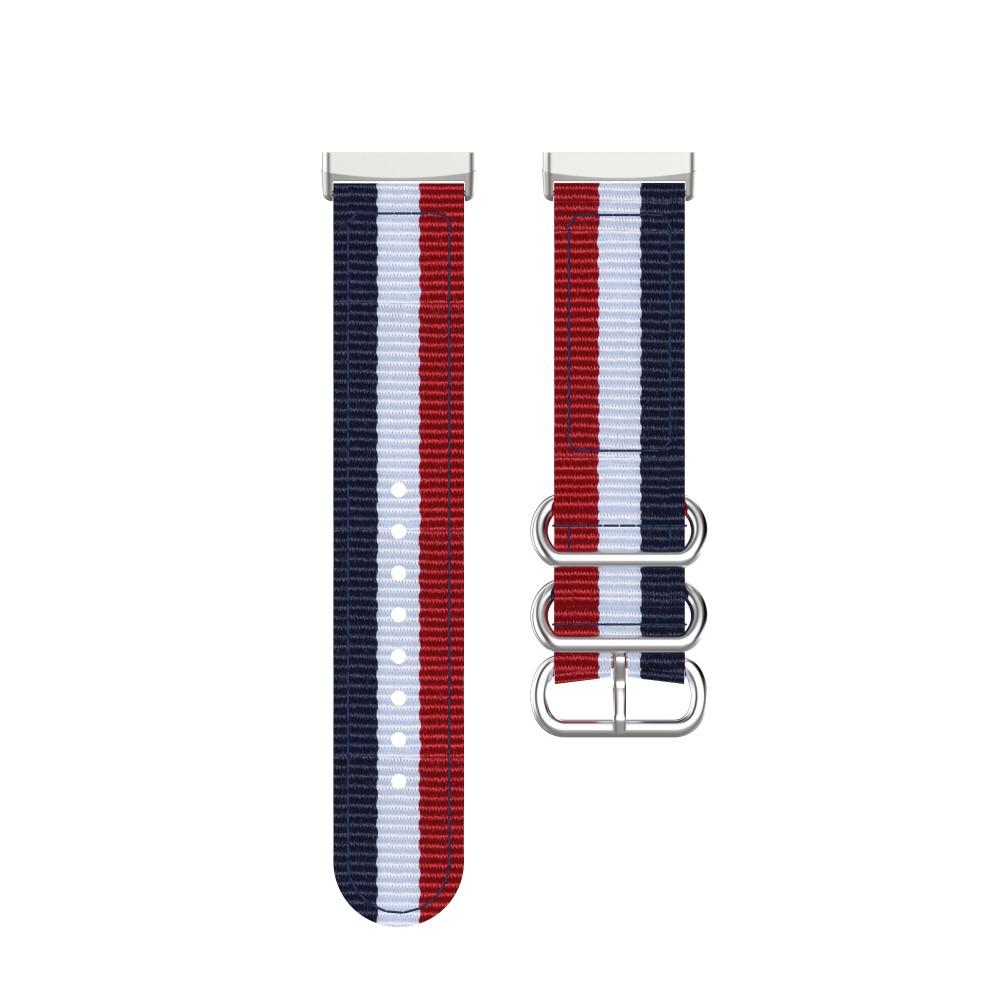 Fitbit Versa 3/Sense Nato Armband Blau/Weiß/Rot