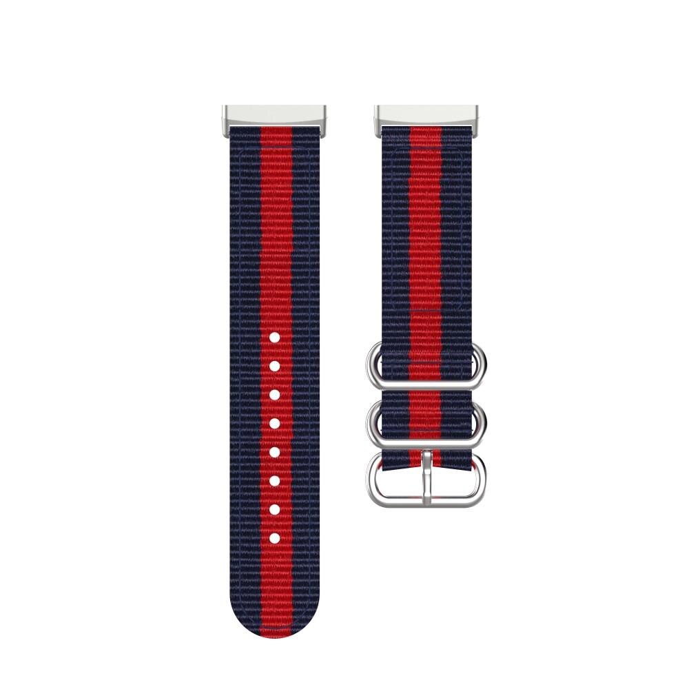 Fitbit Versa 3/Sense Nato Armband Blau/Rot