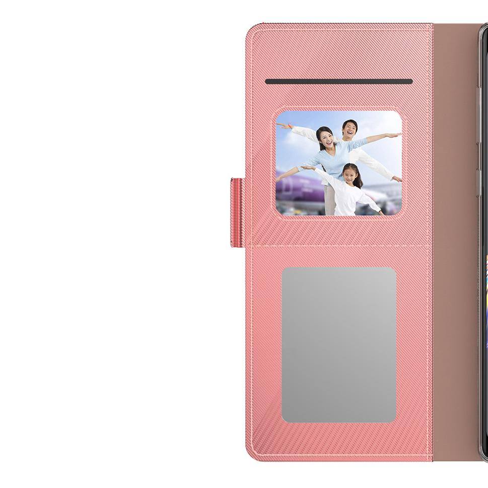 Samsung Galaxy A72 5G Portemonnaie-Hülle Spiegel Rosa