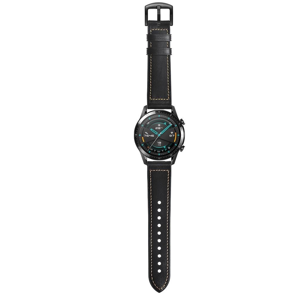 Huawei Watch GT 2 Pro/GT 2 46mm/GT 2e Premium Lederarmband Schwarz