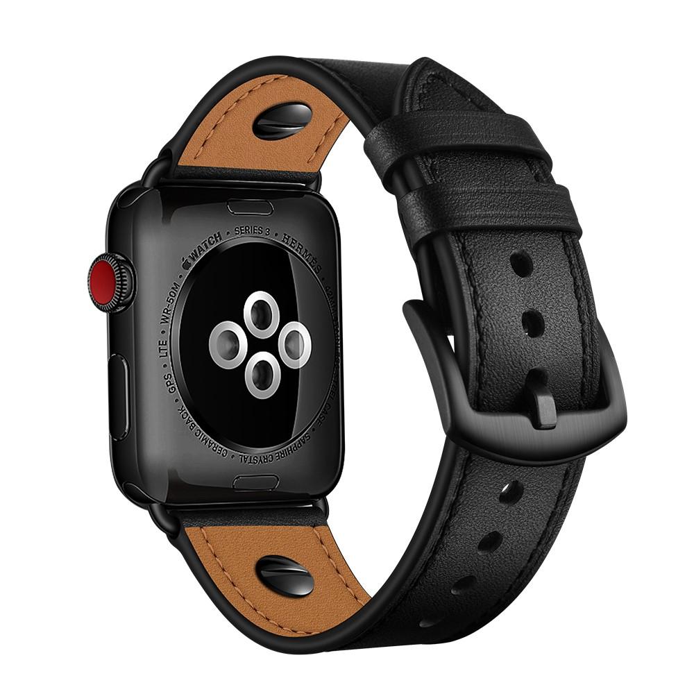 Apple Watch 45mm Series 8 Premium Stud Armband Schwarz