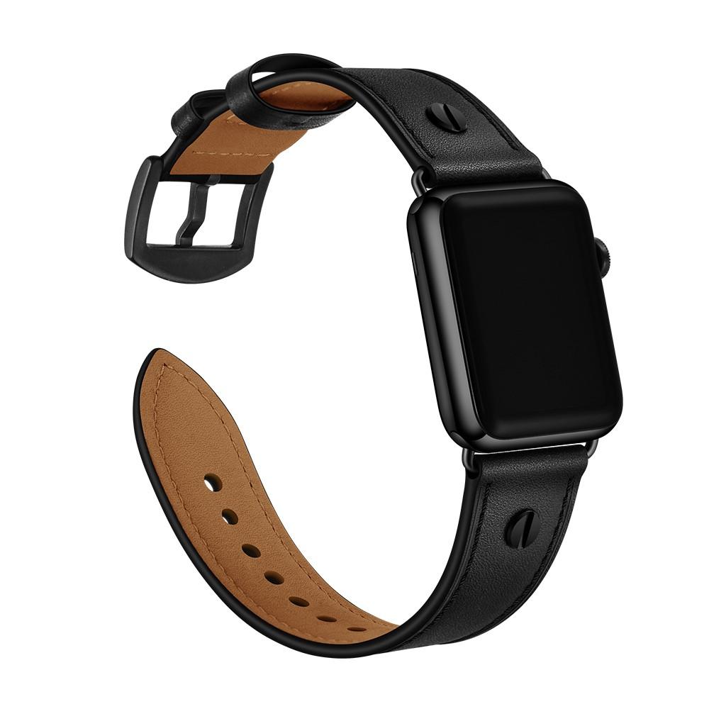 Apple Watch SE 44mm Premium Stud Armband schwarz