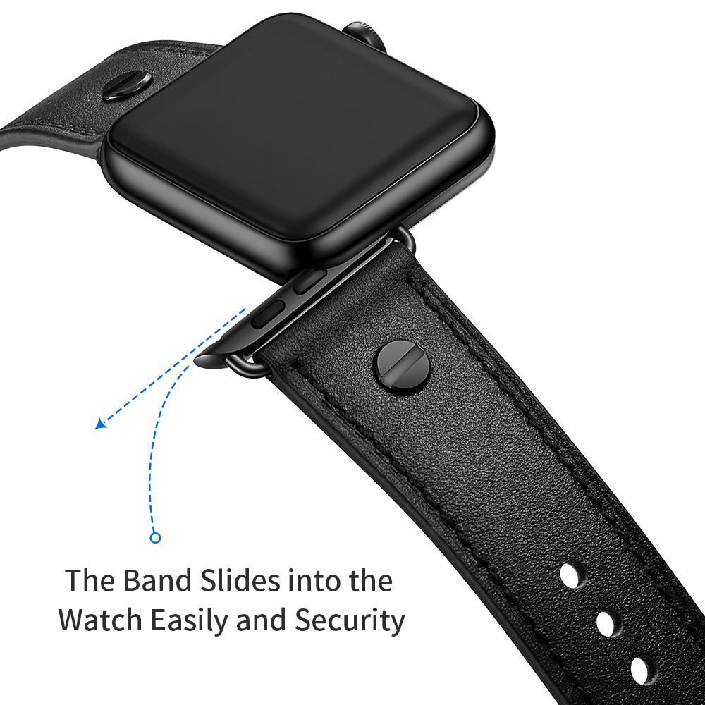 Apple Watch 44mm Premium Stud Armband schwarz