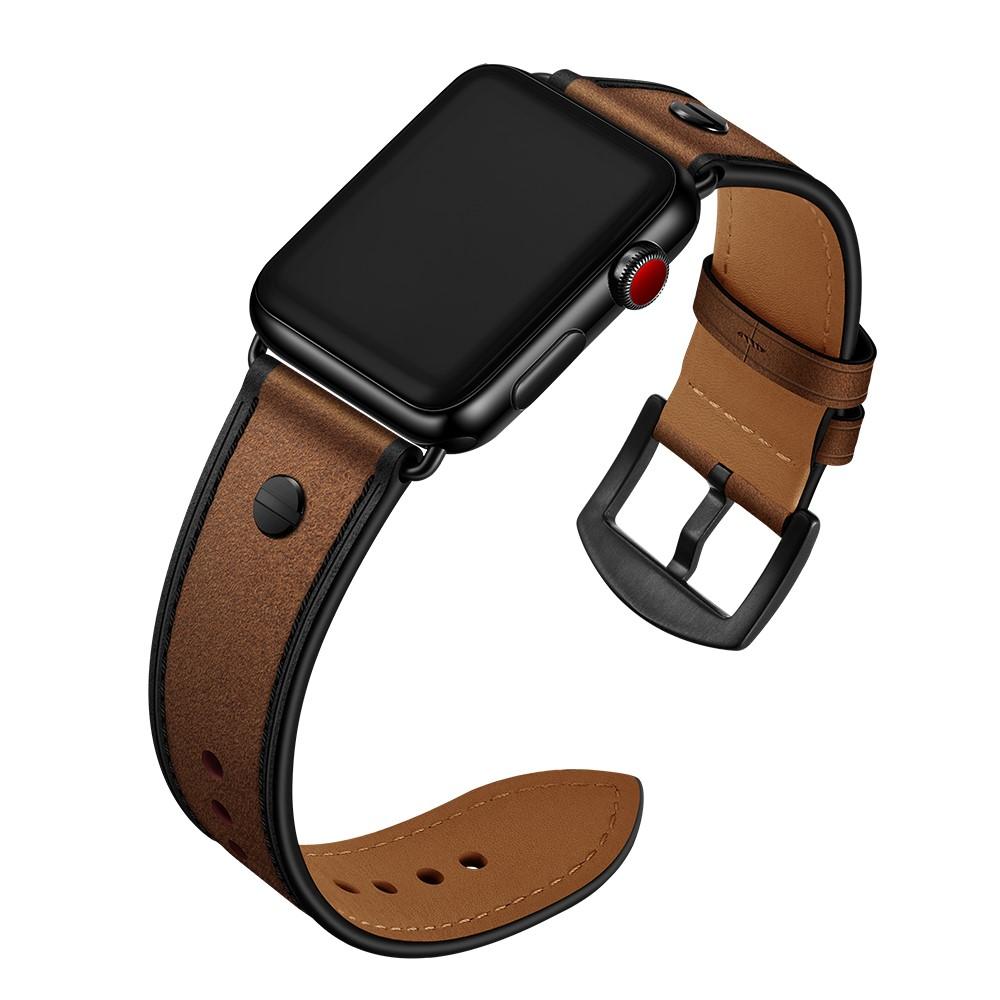 Apple Watch 42mm Premium Stud Armband braun