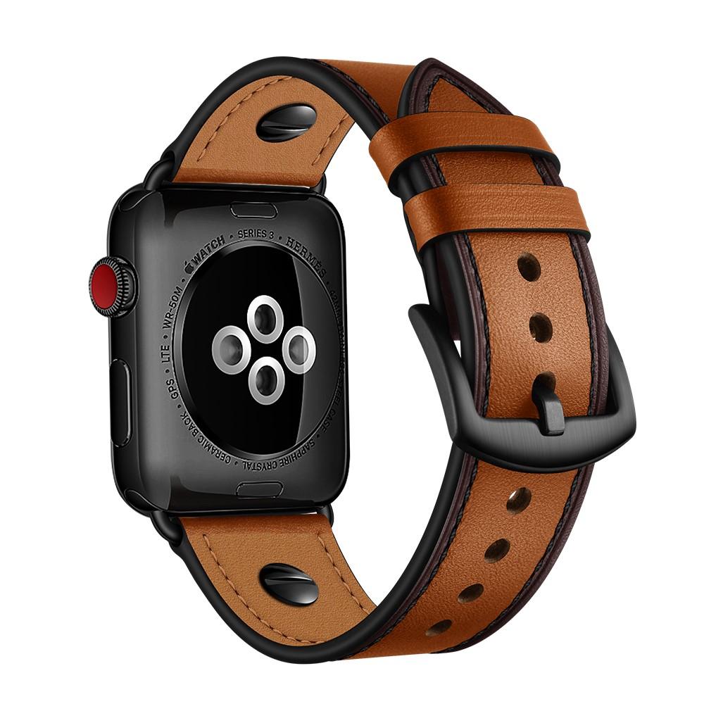 Apple Watch 42mm Premium Stud Armband cognac