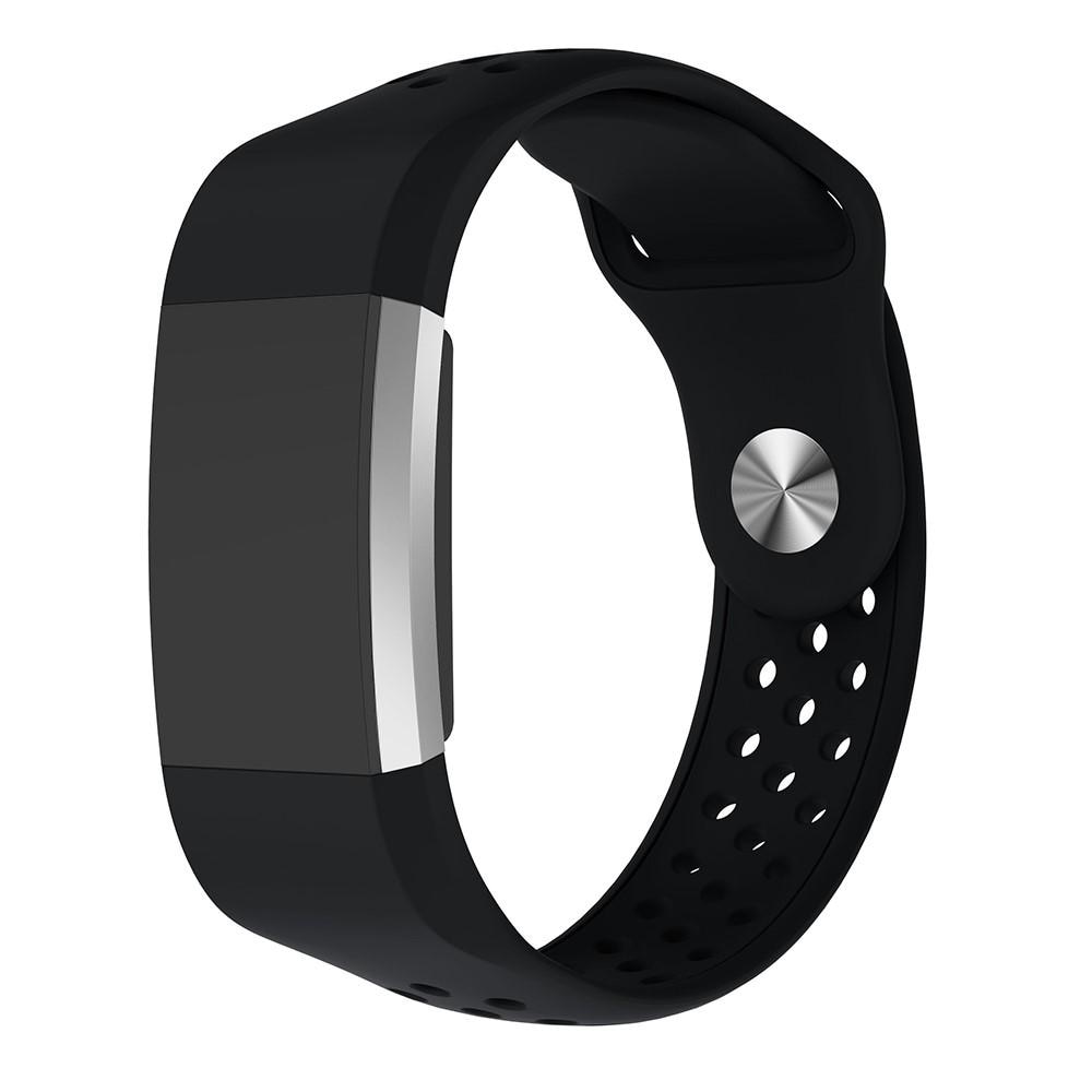 Fitbit Charge 2 Sport Armband aus Silikon Schwarz