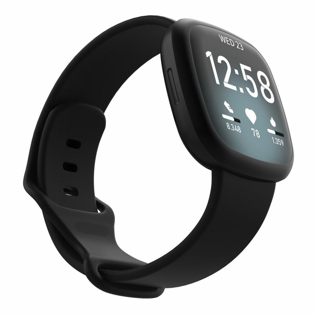 Fitbit Versa 3/Sense Armband aus Silikon Schwarz