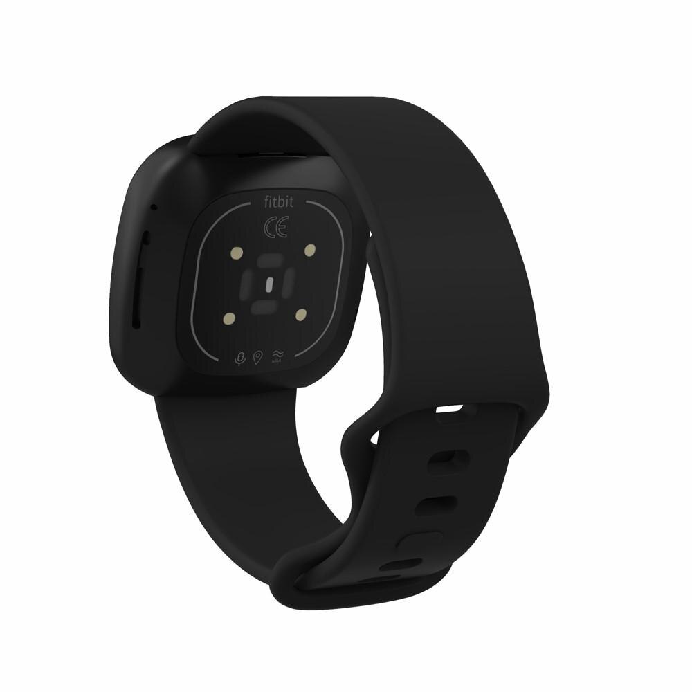 Fitbit Versa 3/Sense Armband aus Silikon Schwarz