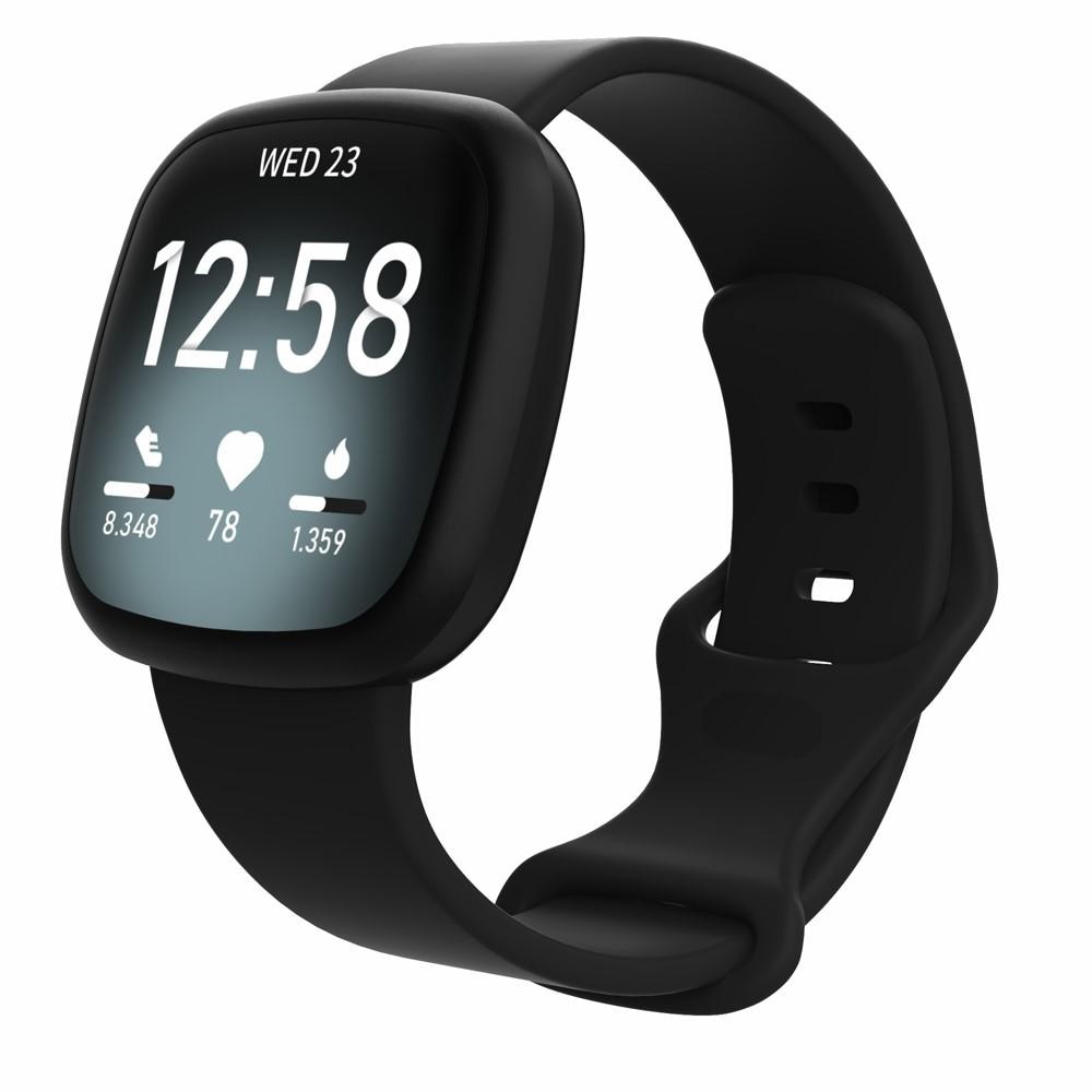 Fitbit Versa 3/Sense Armband aus Silikon Schwarz