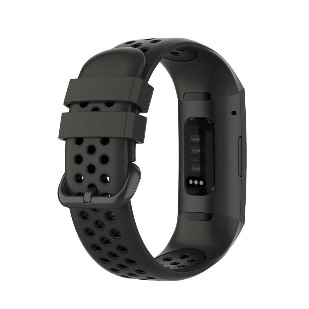 Fitbit Charge 3/4 Sport Armband aus Silikon Dunkelgrau