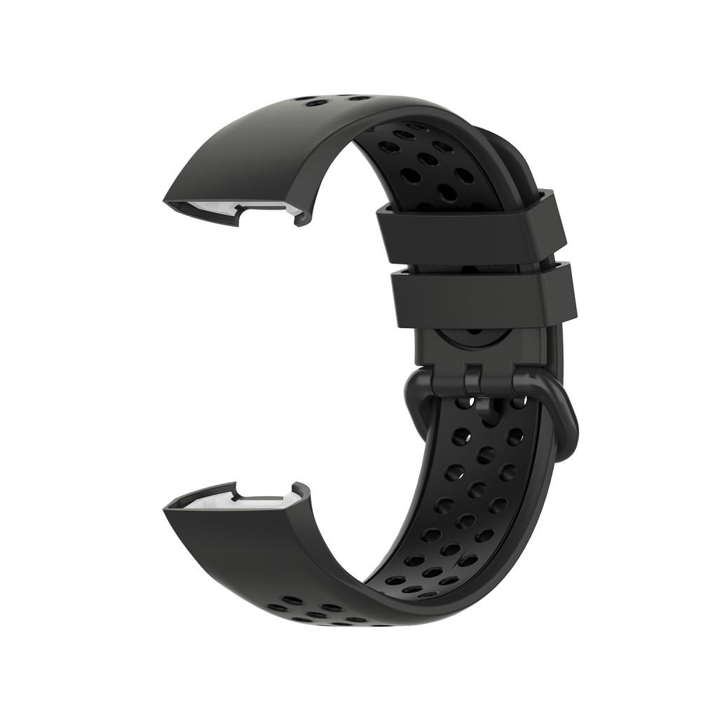 Fitbit Charge 3/4 Sport Armband aus Silikon Dunkelgrau