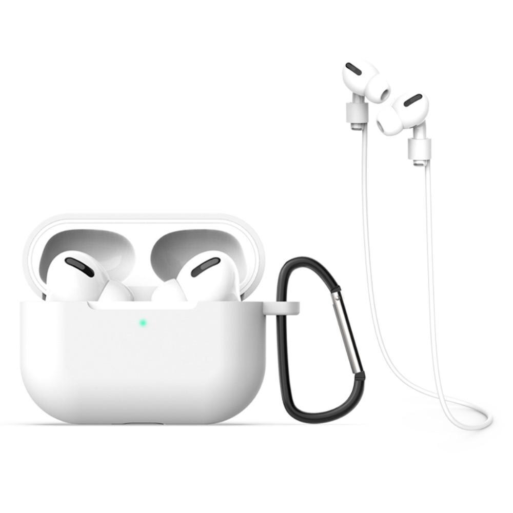 AirPods Pro Silikonhülle mit Karabiner-Ring Weiß