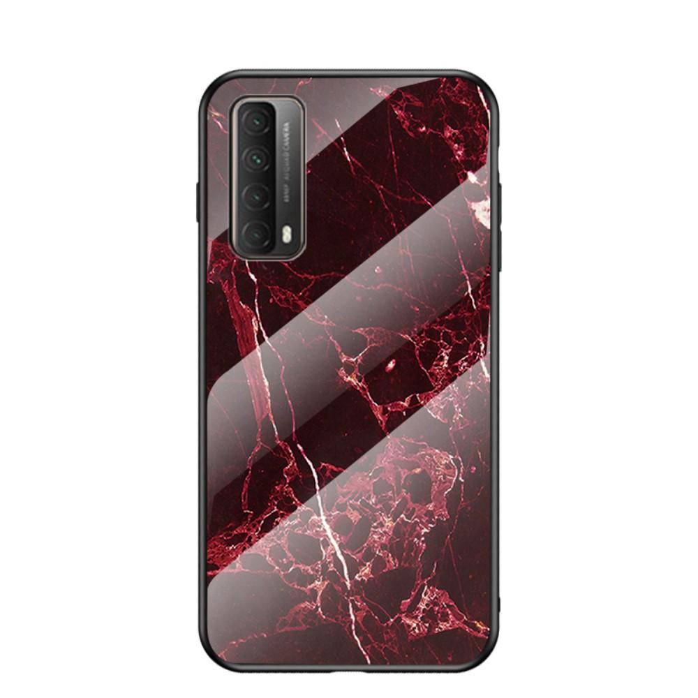 Huawei P Smart 2021 Hülle aus gehärtetem Glas Red Marble