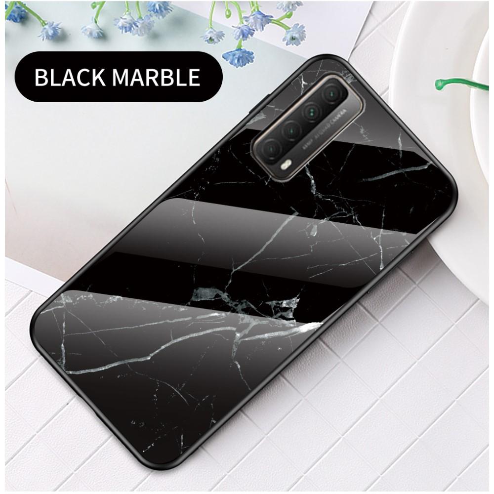 Huawei P Smart 2021 Hülle Gehärtetem Glas Black Marble