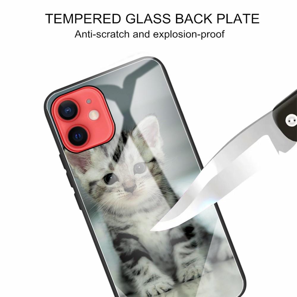 iPhone 12 Mini Hülle aus gehärtetem Glas Kätzchen