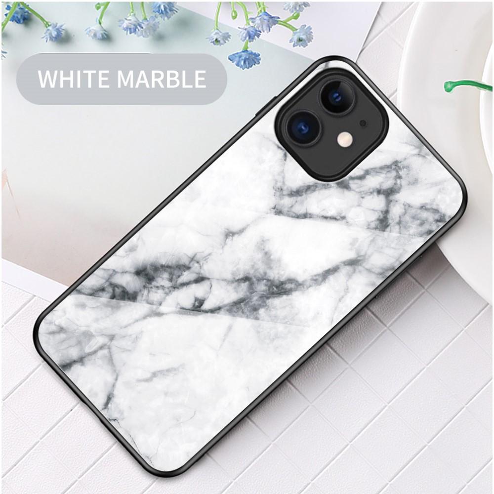 iPhone 12 Mini Hülle Gehärtetem Glas White Marble