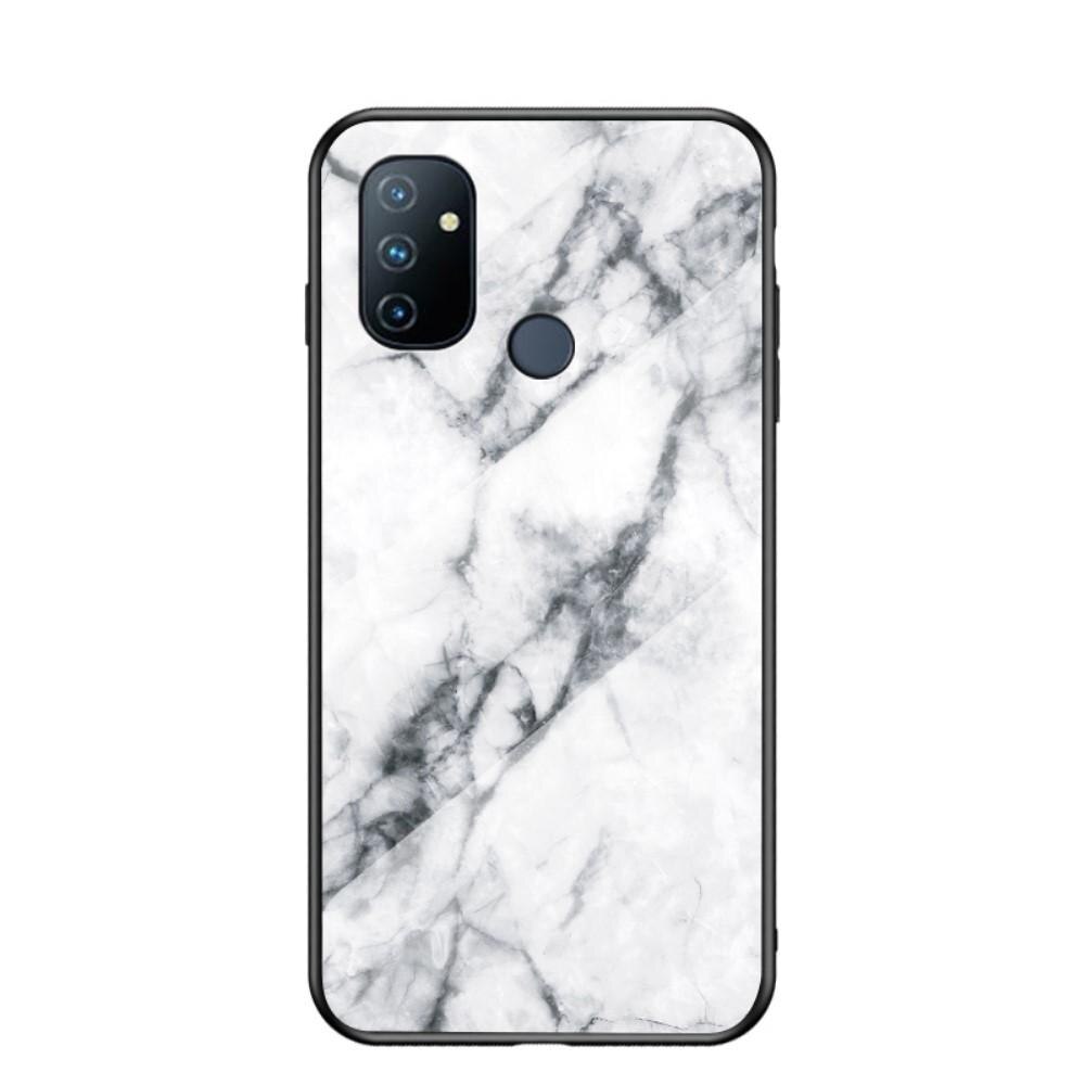 OnePlus Nord N100 Hülle aus gehärtetem Glas White Marble